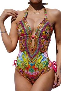 Alexa Bikini Made in Colombia Monokini One Piece for Women with Adjustable Top and Bottom and Stitched Push Up Panty, Hot Pink, Small