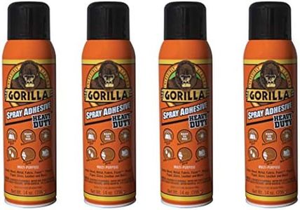 Gorilla Heavy Duty Spray Adhesive, Multipurpose and Repositionable, 14 Ounce, Clear, (Pack of 4)