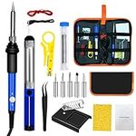 Homecrew Soldering Iron Kit – Premium Power Tools for Soldering Iron –Professional, Durable and Reliable 14 Pieces Pack – 60W Electric – with 5 Solder Tips