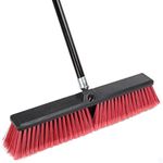 Garden Broom Outdoor Heavy Duty,163cmTelescopic Long Handle with 18" Stiff Bristles Concrete Brooms Floor Brush for Sweeping Driveway Yard Tile Garden Swimming Pool Various Rough Surfaces