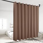 NICETOWN Patio Glass Door Panel - (120 inches Wide x 84 inches Long, Cappuccino, Sold as 1 Panel) Blackout Curtain for Bedroom/Living Room, Privacy Panel Drape for Dining Room and Guest Room