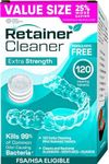 Weiss Naturals Retainer Cleaner Tablets, Invisalign Cleaner, Remove Stains, Odors & Plaque, PERSULFATE FREE Night Guard & Denture Cleaner 4-Month Supply, 120 Mint Scented Tablets