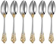 KEAWELL Luxurious 5.1-Inch Espresso Spoons Set - 6 Pieces - Mini Coffee Spoon, 18/10 Stainless Steel - Gorgeous Design with Exceptional Mirror Polished Finish