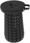 eBoutik - Portable Folding Telescoping Pop-Up Stool, Retractable & Adjustable Height, Lightweight Design, Perfect Seat for Travel - For Valentines Festivals, Camping, Garden, Fishing (Black)