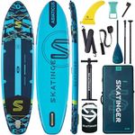 Skatinger 11'6×35" Super Wide Inflatable Paddle Board, Ultra Stable Stand Up Paddleboards for 450lb/3 People/Family/Big Size, Shoulder Strap, Camera Base, 100L Backpack, All-Round Sup Board, US Fin