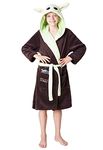 Star Wars Baby Yoda Kids Dressing Gown, The Mandalorian The Child Boys Robes (Brown/Green, 9-10 Years)