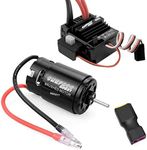 OGRC 550 21T Brushed Motor and 80A ESC Set with T-XT60 Converter Adaptor for 1/10 RC Crawler Car Traxxas Trx4 Ford Bronco Trx6 Axial SCX10 II III Redcat Gen7 Gen8 V2 RC4WD D90 (T Plug)