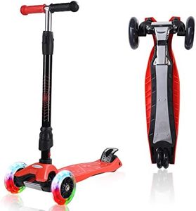 Kick Scooter Kids Scooter 3 Wheel Scooter, 4 Height Adjustable Pu Wheels Extra Wide Deck Best Gifts for Kids, Boys Girls