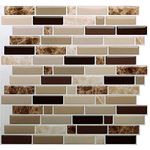 12" x 12" Peel and Stick Self Adhesive Kitchen Backsplash,Stick On Tile Backsplash for Kitchen & Bathroom(10 Sheets)