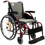 Karman Healthcare Wheelchair 25 Pounds 18-Inch x17-Inch with Elevating Legrest, Rose Red, (S-125F18RS-E)