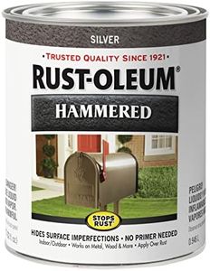 Rust-Oleum 7213502 Stops Rust Hammered Finish Paint, Quart, Silver, 32 Fl Oz (Pack of 1)