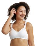 Jockey ES24 Women's Wirefree Non Padded Super Combed Cotton Elastane Stretch Full Coverage Plus Size Bra with Side Panel Support and Plush Lining Cup_White_36DD