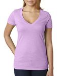 Next Level 6640 Ladies The CVC Deep V-Neck - Lilac 6640 L