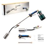 Bluefire Propane Torch Weed Burner Torch for Propane Tank Heavy Duty Weed Torch with Self Ignition on 1lb Small Propane Tank Cordless for Roofing Flame Thrower Start Fire Ice Snow Melting