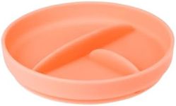 Olababy 100% Silicone Suction Plate | Toddler Plates with Suction | Divided Plates for Kids | Self Feeding Baby Essentials | Baby Registry Must Haves | Microwave Dinner Plates (Coral)