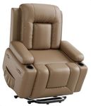 GarveeHome Oversized Wide Power Lift Recliner Chair - Heat and Massage, Adjustable Back and Legs, PU Leather Electric Lift Chair Designed for The Elderly and People with Mobility impaired