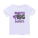 Koijhnb Baby Girls Promoted to Big Sister Tops Letter Printed Clothes,Big Sister Tops Short Sleeve for Girls (Big Sister Promoted White-5,3-4years)