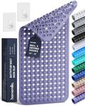 Bathtub Mat Non Slip 35x16 - homerella® Bath Mat Incl. Hooks for Drying, Extra Long, 100% BPA Free, Shower Mat Non Slip Anti Mold, Machine Washable, Shower Mats for Inside Shower Mildew Resistant