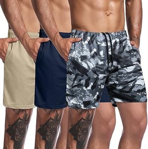 COOFANDY Men's 7" Running Shorts 3 Pack Quick Dry Athletic Workout Gym Shorts with Pockets