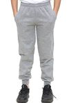 KHIM Fleece Jogging Bottom Trouser Tracksuit PE School Kids Unisex Girls Boys Activewear Age 2-18 Years Grey