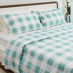 Haus & Kinder 100% Cotton Bed Sheet for King Size Bed, 1 King Size Bedsheet Cotton (108 x 108 Inches) with 2 Pillow Covers | 186 TC Bedsheet for Double Bed King Size | Cottage Core Mint