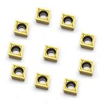 Carbide Turning Inserts CCMT09T304,CCMT32.51 Indexable Lathe Turning Tool,CNC Lathe Milling Inserts Tool for Steel Cast Iron Metal Machining and Turning Tool Holder Replacement Insert 10 Pieces/Pack
