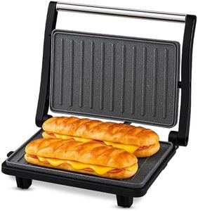 Innoteck Panini Press - 750W Sandwich Toaster with Non-Stick Plates, Non-Stick panini maker with Heat-Resistant Handle & Hinge Lid Storage Lock, Health Grill with Light Indicators for Toasts & Paninis