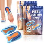 Medipaq Posture Correcting Gel Heel Cushion Pads for Women & Men - 2 Pairs of Large (UK 7-12) Gel Heel Insoles - Heel Support for Plantar Fasciitis - Gel Heel Pads for Plantar Fasciitis