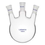 Labasics Glass 1000ml 3 Neck Round Bottom Flask RBF, with 24/40 Center and Side Standard Taper Outer Joint - 1000ml