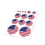 1 Pack American US Flag Decal, Patriotic Stars Reflective Stripe USA Flag Car Sticker, Universal for Car Window Motorcycle Helmet Laptop Vehicle Decoration (Round)