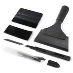 Gomake Vinyl Wrap Tool Set Window Tint Kit,Window Tint Tools Small Rubber Squeegee, Car Window Tint Application Kit,Vinyl Wrap Tools Felt Squeegee for Car Wrapping,Window Cleaning (Black)