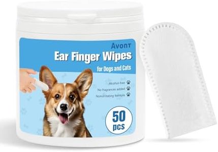 Avont 1 Pack Dog Ear Cleaner Wipes, Gentle Ear Relief Cleaning Finger Sheath for Cats Pets, 50 Disposable Pieces