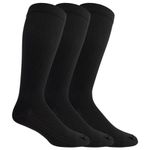 Dr. Scholl's Men's Graduated Compression Over the Calf Socks - 2 & 3 Pair Packs - Energizing Comfort and Fatigue Relief, Black, 7-12