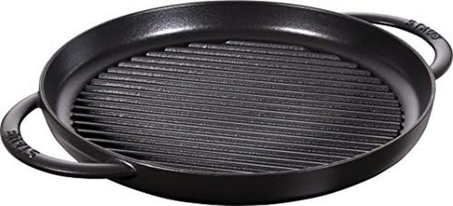Staub Grillpfanne rund 30 cm Grill Doble asa Redondo, Hierro Fundido, Negro Mate