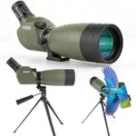 BOSTRON Spotting Scope with Tripod, Porro BAK4 Prism FMC Coated Optics, Waterproof Shockproof Spotter Scope for Bird Watching Hunting Target Shooting Wildlife Viewing (20-60x60mm)