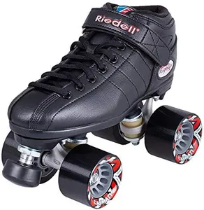 Riedell Skates - R3 - Quad Roller Skate for Indoor/Outdoor | Black | Size 7