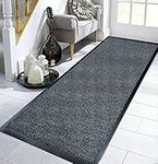 TrendMakers Extra Large Big Dark Light Grey Hardwearing Heavy Duty Black PVC Edge Pile Top Rubber Barrier Entrance Door Kitchen Utility Dust Floor Mats Rugs 90cm x 150cm