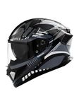HEADFOX Track Full Face Bluetooth Helmet for Bike | Waterproof Helmet for Men & Women | Built-in Bluetooth for Calls, ENC, Music & Voice Assist | ISI Certified | Glossy Grey X-Large (62 CM)