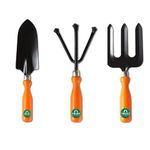 TrustBasket Set of 3 Tools Combo (Small Trowel, Cultivator, Fork)