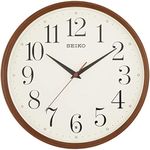 Seiko Clock Wall Clock, Natural Radio, Analog, Dark Brown, Wood Grain Pattern KX222B