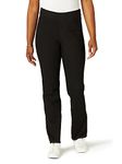 chic classic collection Women's Easy Fit Elastic Waist Pull On Pant, Black Denim, 12 Petite