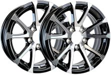 eCustomrim 2-Pack Aluminum Trailer Rims Wheels 5 Lug 13 in. Avalanche V-Spoke/Black