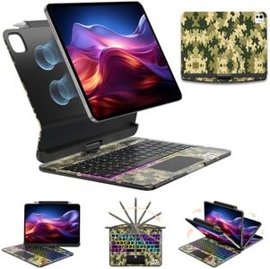BLOSOMEET for iPad Pro 13 Inch Case with Keyboard M5/M4, 360° Rotation