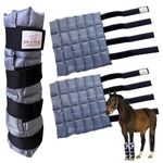 Prairie Horse Supply - Durable Nylon Ice Boots for Horses & Ponies - Cold Therapy Gel Boot Wrap for Hock, Ankle, Knee, Legs, Hooves One Size - Black Flexible Straps, Skid & Shipping Boots - (Gray)