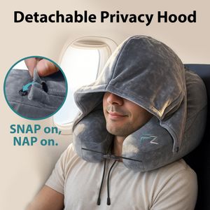 FLOWZOOM Air Travel Pillow – Grey, Lightweight Neck Support