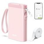 Nelko Label Maker Machine with Tape, P21 Portable Bluetooth Label Printer, Wireless Handheld Sticker Maker Mini Label Makers with Multiple Templates for Organizing Storage Barcode Office Home, Pink