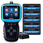 OBD2 Scanner Color Screen Live Data: Easy Set up Reset Clear Engine Error Code Plug&Play Upgraded Indicator Light Test Voltage/EVAP/O2 Sensor Diagnostic Scan Tool for All Cars Since 1996,AMTIFO W4