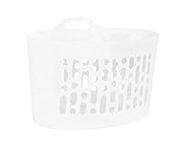 50L Plastic Flexible Laundry Basket Flexi-Store Laundry Utility Plastic Basket (Ice White)