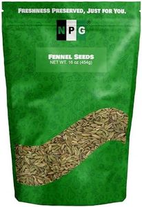 NPG Whole Fennel Seeds 16 Oz 1 LB, Whole Finocchio Seed, Perfect for Home Tea, Cooking, Smoothies, Beverages, Aromatic Spice for Italian, Mediterranean, Indian Cuisines, Gluten-Free, Non-GMO, Bulk Packaging
