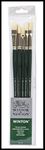 Winsor & Newton Winton Long Handle Brush (5 Pack) (Round 6, Filbert 6, Flat 6, Bright 8, Fan 3)